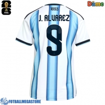 Fotballdrakt Dame Argentina Julian Alvarez #9 Hjemmedrakt VM 2026 Kortermet